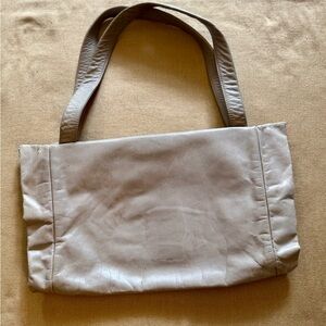 Helmut Lang Y2K Grey Leather Sample Bag Accordion Sides